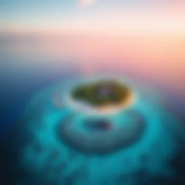 A stunning aerial view of a secluded island with crystal clear waters