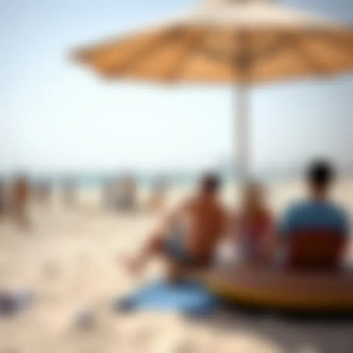 Recreational Activities at Jumeirah Bay Beach Visitors enjoying various recreational activities on the beach