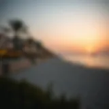 Jumeirah Bay Beach Sunset A serene view of Jumeirah Bay Beach at sunset