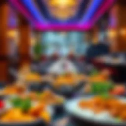 A vibrant platter showcasing an array of Indian delicacies reflecting the diverse flavors of Karama.