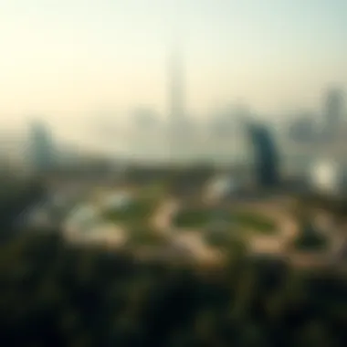 Aerial Perspective of Keturah Reserve Park Aerial view of Keturah Reserve Park integrated into Dubai's skyline