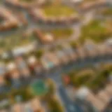 Aerial view of Layan community showcasing green spaces and residential areas