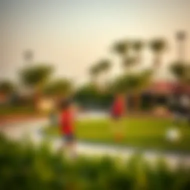 Local park in Layan community with families enjoying outdoor activities