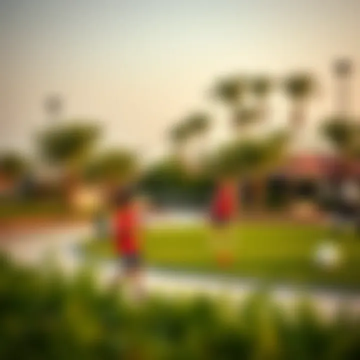 Local park in Layan community with families enjoying outdoor activities