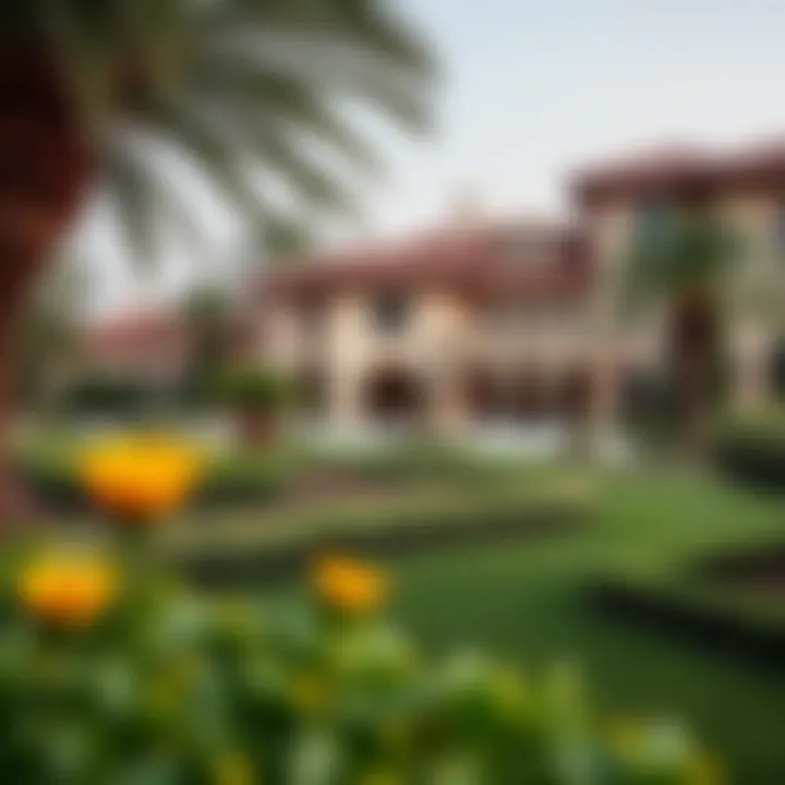 Beautiful landscaped gardens of a prestigious property