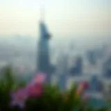 Panoramic view of Meera Tower amidst Dubai's skyline