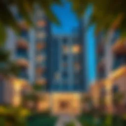 Modern apartment exterior in Mussafah