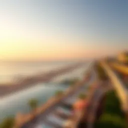 A panoramic view of Nakheel Beach showcasing its serene coastline