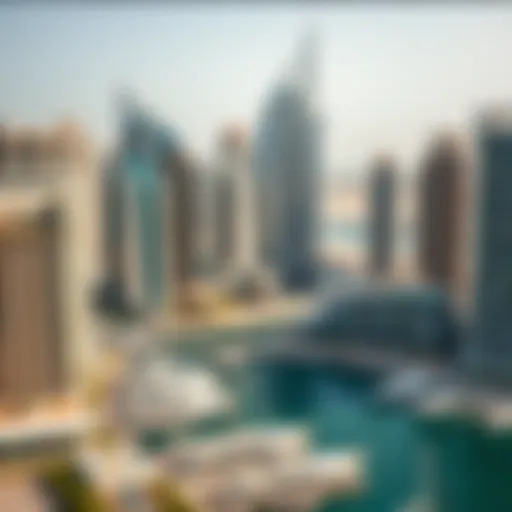 Panoramic view of Dubai Marina showcasing luxury apartments and waterfront