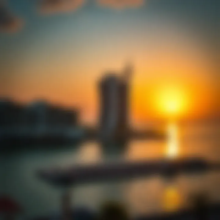 Beautiful sunset view from Oceano overlooking the waterfront