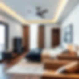 Stylish one-bedroom apartment interior showcasing modern design