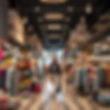 Interior of a bustling outlet store filled with diverse merchandise