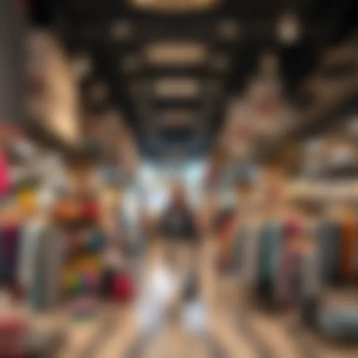 Interior of a bustling outlet store filled with diverse merchandise