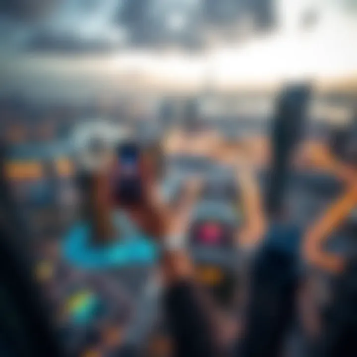 Panoramic view of Dubai skyline from Park Towers