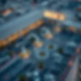 Aerial view of the Grand Dubai Mall parking area showcasing organized spaces