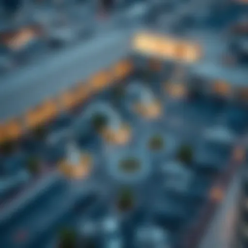 Aerial view of the Grand Dubai Mall parking area showcasing organized spaces