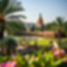 A panoramic view of Quran Park showcasing its lush greenery and architectural elements