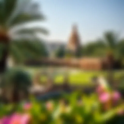 A panoramic view of Quran Park showcasing its lush greenery and architectural elements