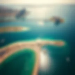 Aerial view showcasing the pristine coastline of Reem Island