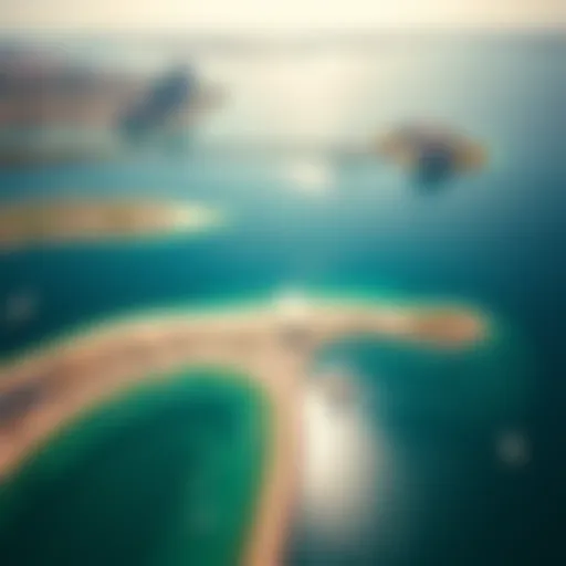 Aerial view showcasing the pristine coastline of Reem Island