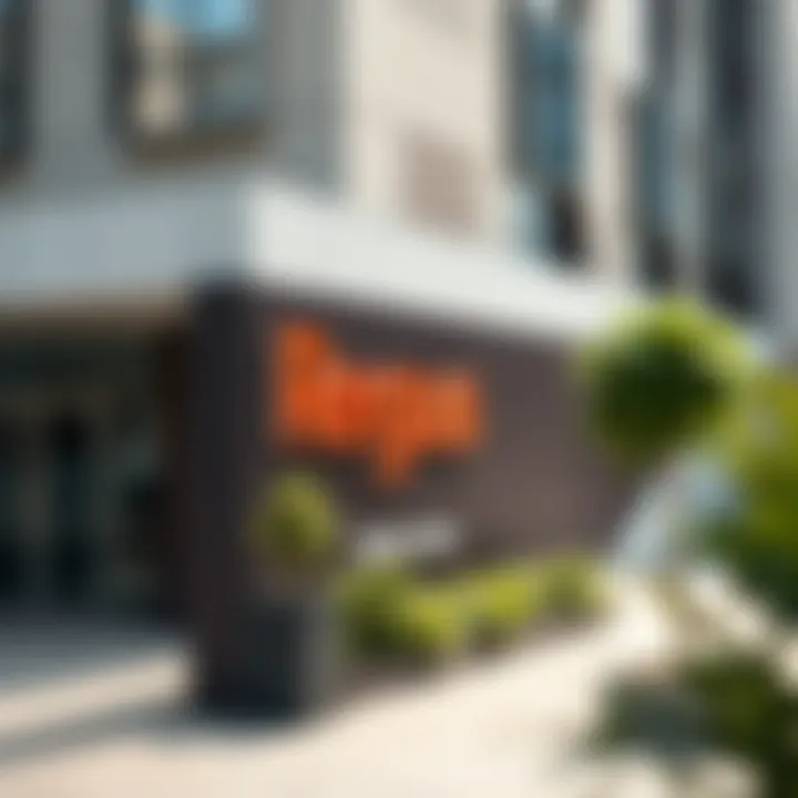 Signage of Regus Business Center Regus Business Center branding and signage