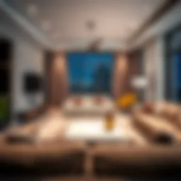 Modern rental apartment living room in Mirdif