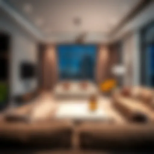 Modern rental apartment living room in Mirdif