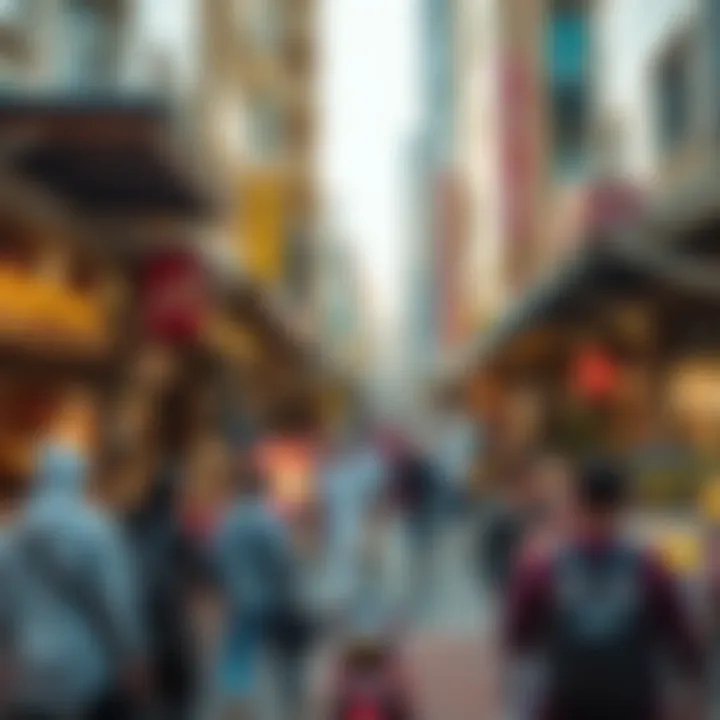 A bustling marketplace in Bur Dubai demonstrating high foot traffic
