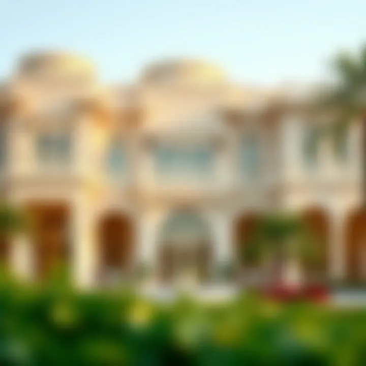 Architectural Elegance: Luxury Villas in Dubai An elegant villa in a prestigious residential area of Dubai, highlighting architectural beauty