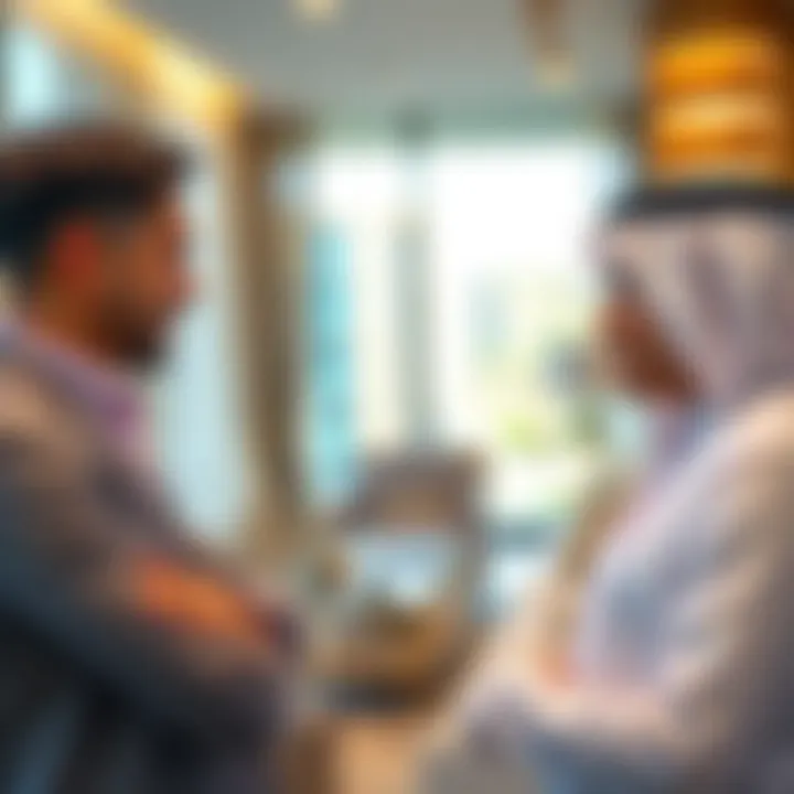 Real Estate Expertise in Dubai's Rental Market Real estate agent discussing rental options