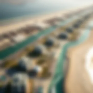 Aerial View of Sandy Developments Aerial view of Dubai's sandy coastal developments