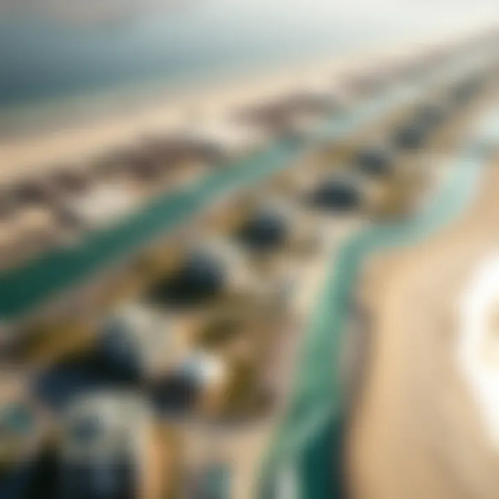 Aerial View of Sandy Developments Aerial view of Dubai's sandy coastal developments