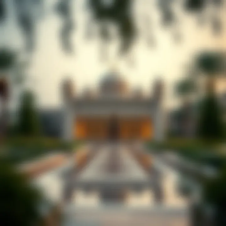 A serene cultural landmark in Sharjah reflecting its rich heritage