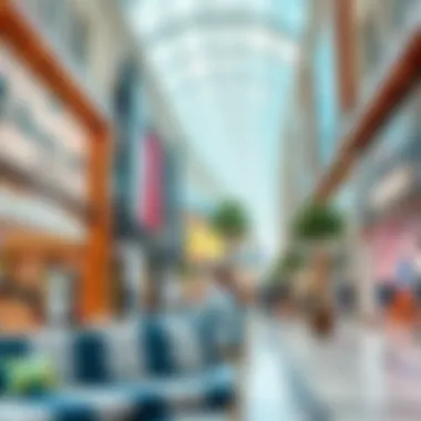 Diverse range of retail outlets in a shopping mall