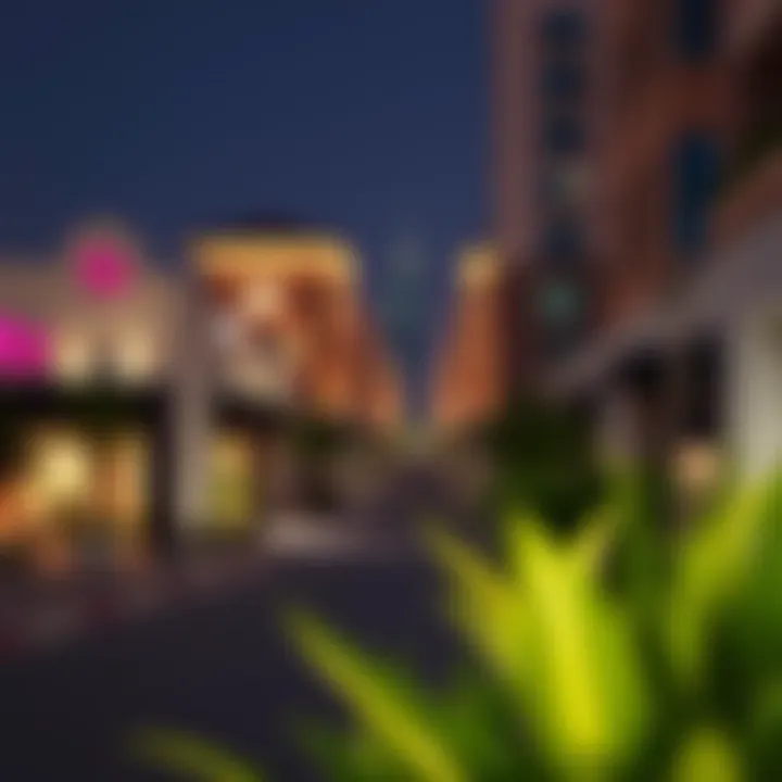 Dynamic Neighborhood Surrounding SLS Dubai A vibrant neighborhood surrounding SLS Dubai Hotel Residences with shopping and dining options