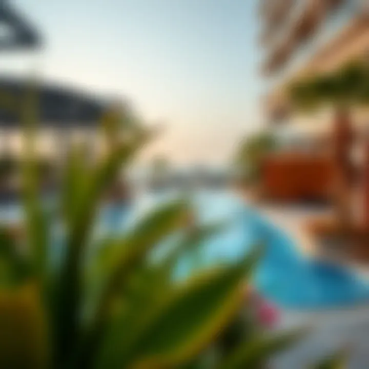 Amenities showcased in Sobha Seahaven including pools and gardens