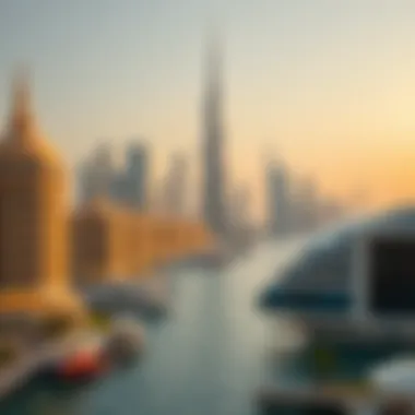 Dubai Skyline with Luxury Properties Luxurious Dubai skyline showcasing high-end real estate