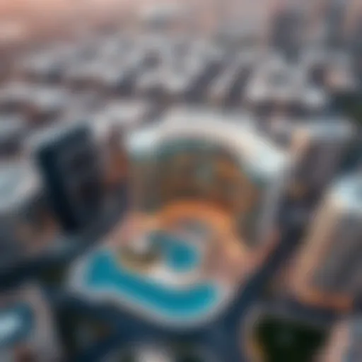 Aerial view of Bay Square showcasing modern architecture and layout