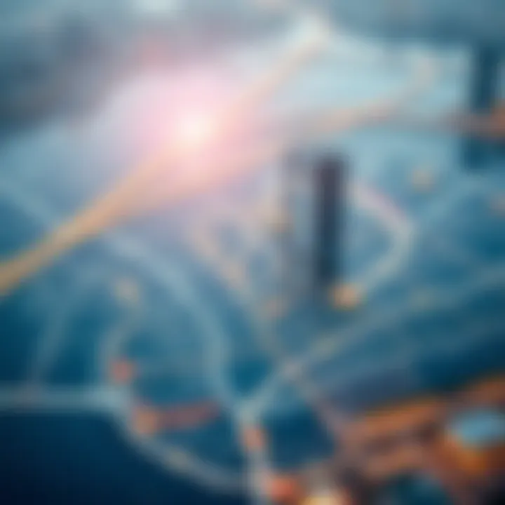 Map highlighting connectivity and transportation links around Bay Square