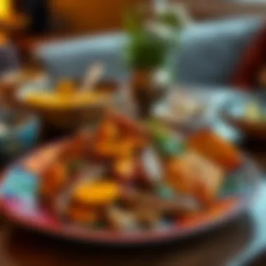 Authentic Emirati Cuisine Presentation Traditional Emirati dish served on a colorful plate