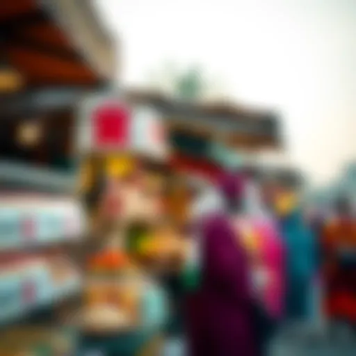 Vibrant street food market in Dubai