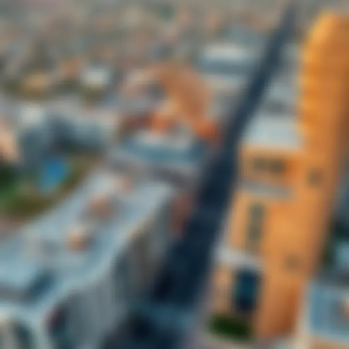 Aerial View of Teccom's Modern Architecture Aerial view showcasing the Teccom area with modern architecture