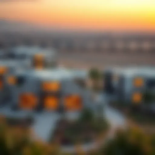 Breathtaking view of الينابيع دبي community showcasing modern architecture
