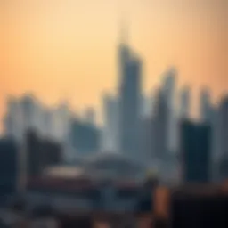 A panoramic view of Bur Dubai showcasing the skyline