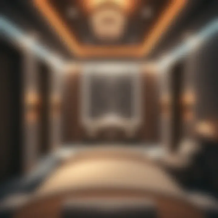 Luxurious massage room with ambient lighting