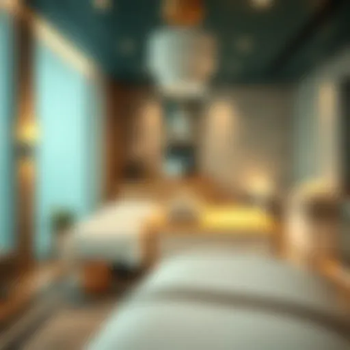 Serene spa environment with calming decor