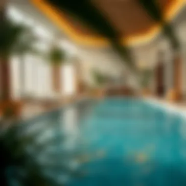 Relaxing Poolside Retreat in Dubai A tranquil poolside area in a spa resort
