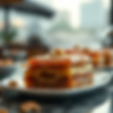 Indulgent Baklava Dessert A scrumptious serving of baklava with nuts and honey