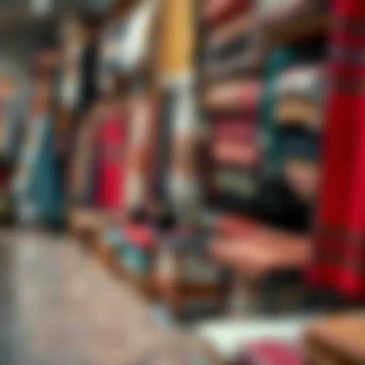 An eclectic selection of traditional textiles at a local boutique