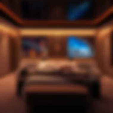 Luxurious cinema bed setup